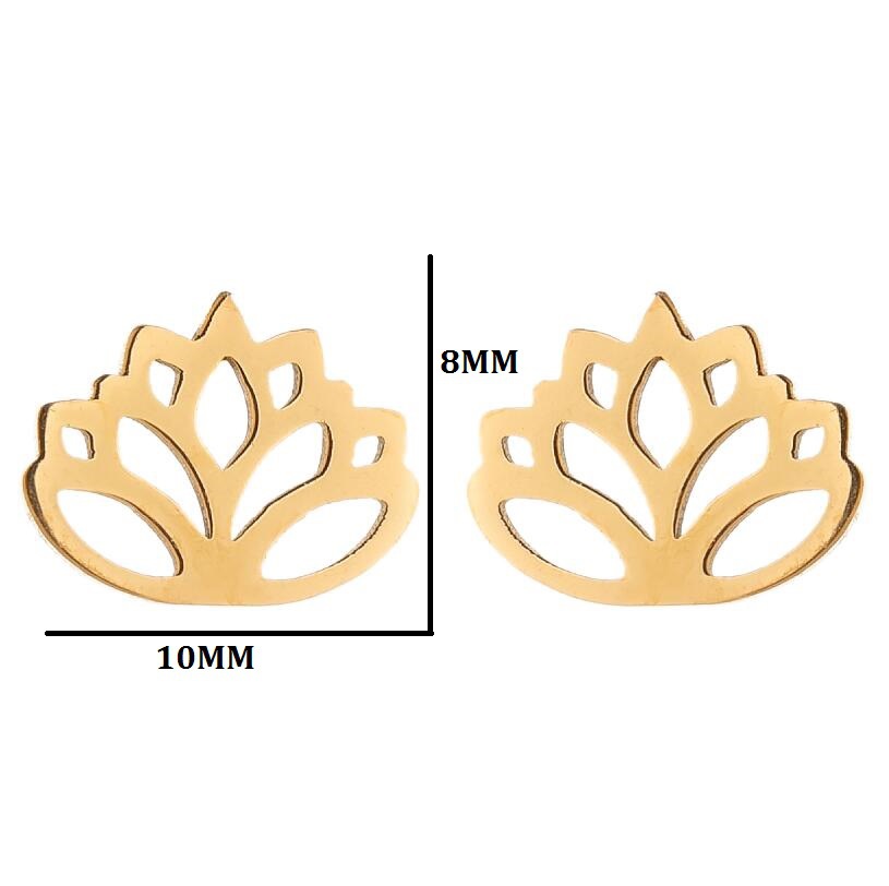 316 Stainless Steel Ear Needle Material 18K Gold, Real Gold Plated Plating Material PVD Coated 18K Gold Real Gold Plated Heart Shape Flower 304 Stainless Steel Simple Style Waterproof Non Tarnish Ear Studs