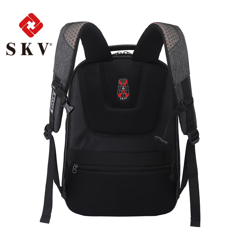 SKV背包旅行包商務(wù)電腦包大容量雙肩學(xué)生書(shū)包休閑外貿(mào)定制背包男