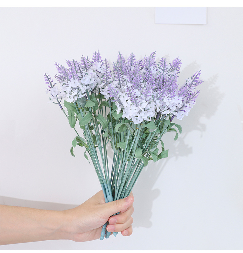 10头普罗旺斯薰衣草假花装饰家居装饰仿真植物盆栽绿植婚庆仿真花详情28