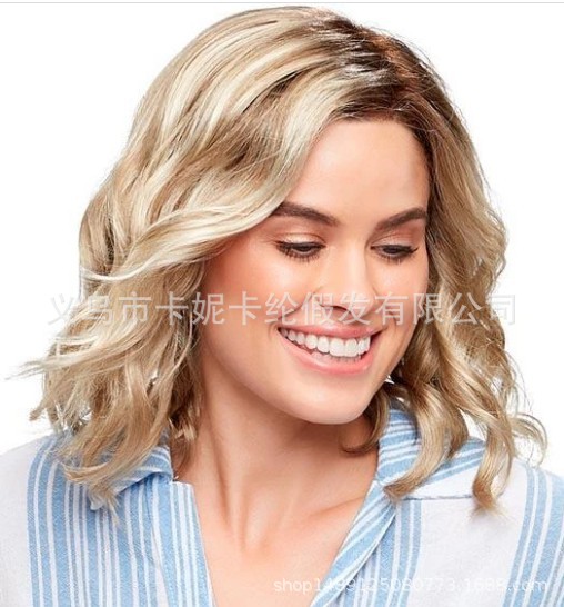 2020 nuevo transfronterizo europeo y americano realista micro-roll cabello largo de fibra química gorra de cabello