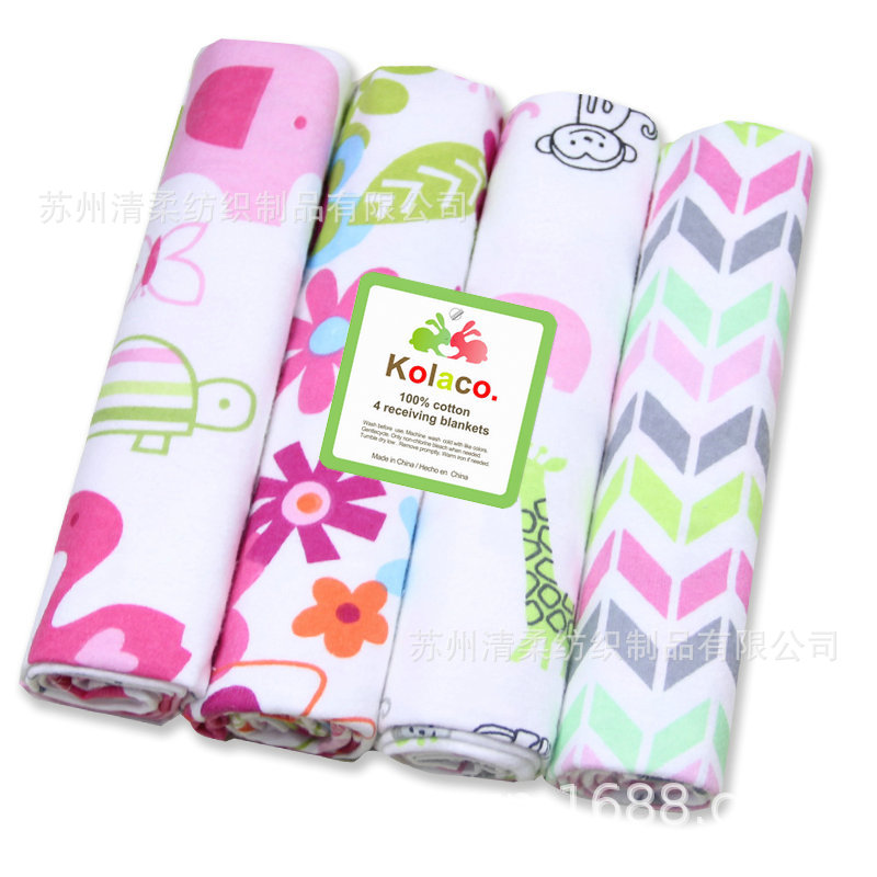 flannel blanket 棉法兰绒婴儿包布 绒布 棉毯4条装襁褓用品-阿里巴巴