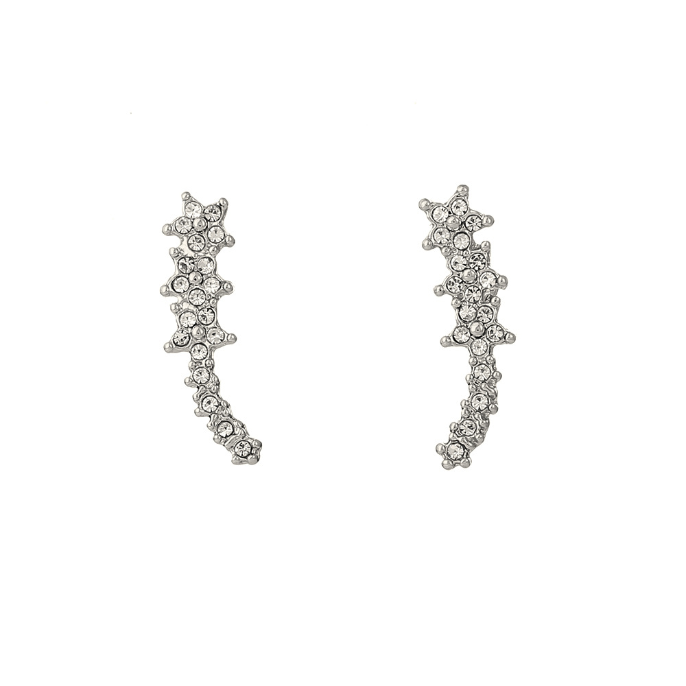 Nouvelles Boucles D&#39;oreilles S925 Aiguilles En Argent Boucles D&#39;oreilles En Étoile Ornées De Diamants Boucles D&#39;oreilles Étoiles À Cinq Branches En Gros Nihaojewelry display picture 6