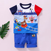 Japanese cartoon playground for boys, summer short sleeve T-shirt, children's clothing, with embroidery