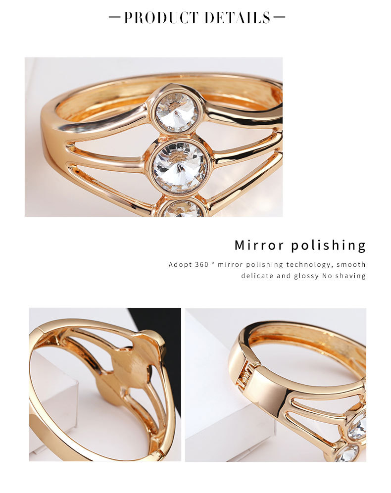 Fashion Three-layer Hollow Inlaid Crystal Gold-plated Bracelet display picture 2