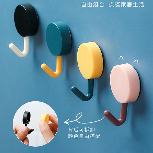 10 pack Nordic style hooks strong adhesive wall hanging creative cute seamless door bathroom adhesive hooks