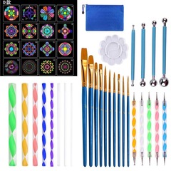 Amazon Clay Art 44-Piece Mandala Tool Set Acrylic Rod Imprint Stainless Steel Bead Brush Wholesale