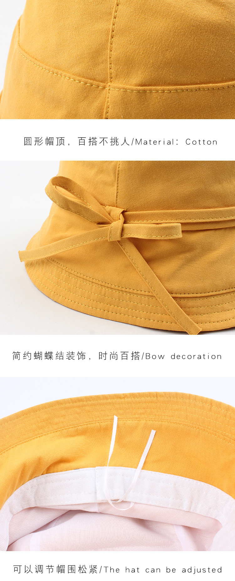 Hat Summer Line Small Edge Basin Hat Literary And Leisure Bowknot Wild Korean Fashion Sun Hat Solid Color Fisherman Hat Wholesale Nihaojewelry display picture 8