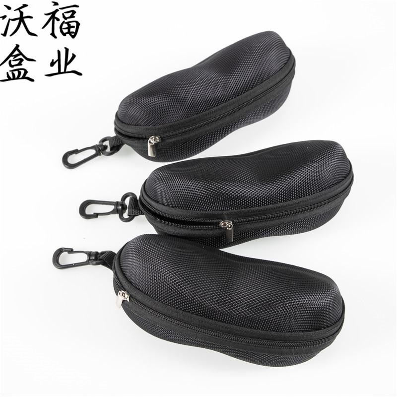 批发eva盒子黑色牛津布拉链包太阳镜眼镜盒子可做可缝纫布标logo
