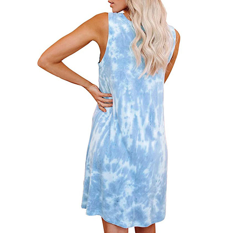 nuevo vestido de chaleco suelto con estampado tie-dye NSYD3872