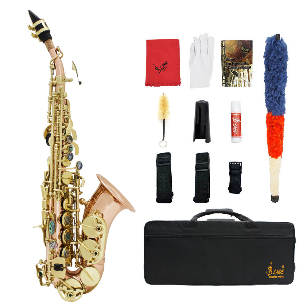 SLADEBFlat Tenor Saxophone Small Bent Abalone Shell Phosphor Bronze Saxophone Windtrument Performance