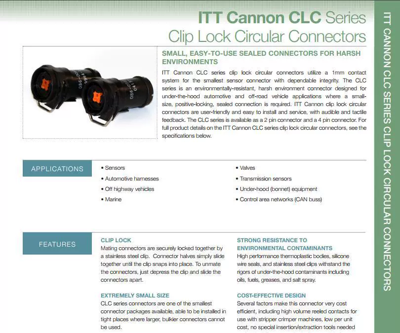 Соединитель Spot ITT/086-0069-000 CLC RECP 4-проводной оригинал подлинный