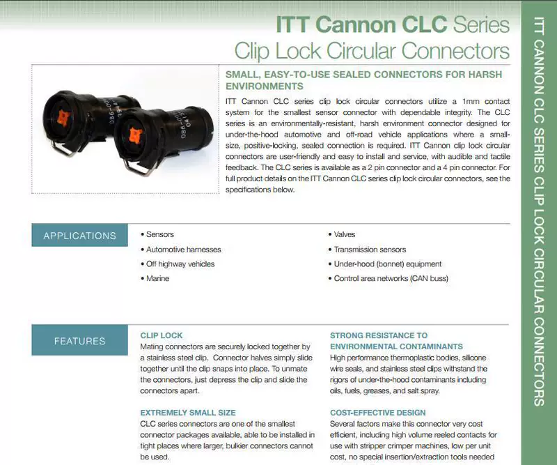 Соединитель Spot ITT/086-0069-000 CLC RECP 4-проводной оригинал подлинный