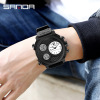 SANDA 3002 new sports watch Male student outdoor night light water dual -display electronic watches