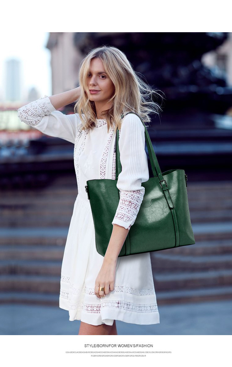 Women's Large All Seasons Pu Leather Solid Color Fashion Square Zipper Tote Bag display picture 3