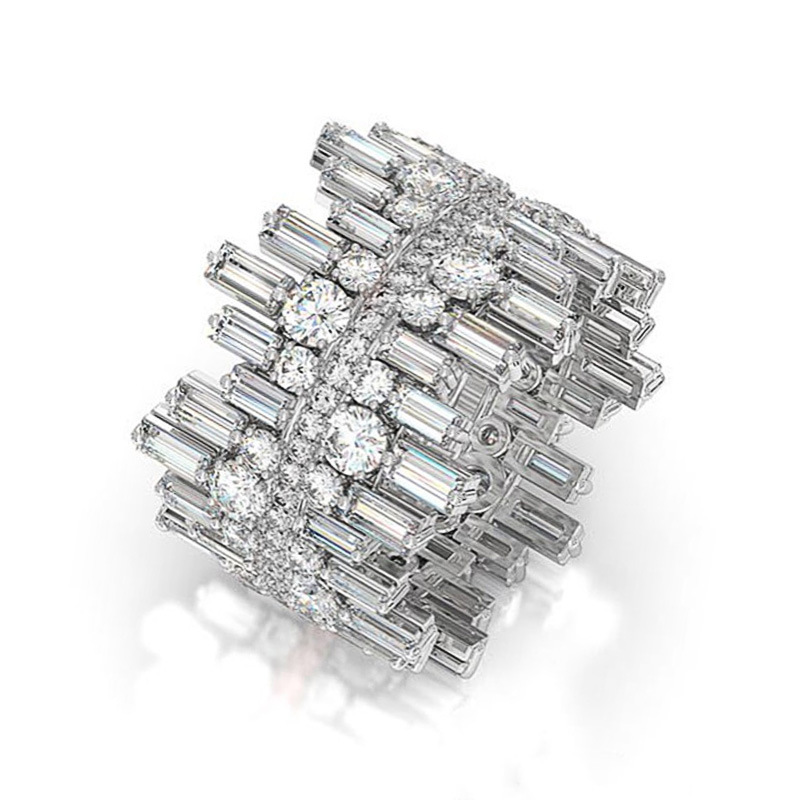 Nouvelle Bague En Zircon De Cuivre Irrégulière Bijoux Pour Femmes De Luxe Européennes Et Américaines display picture 5