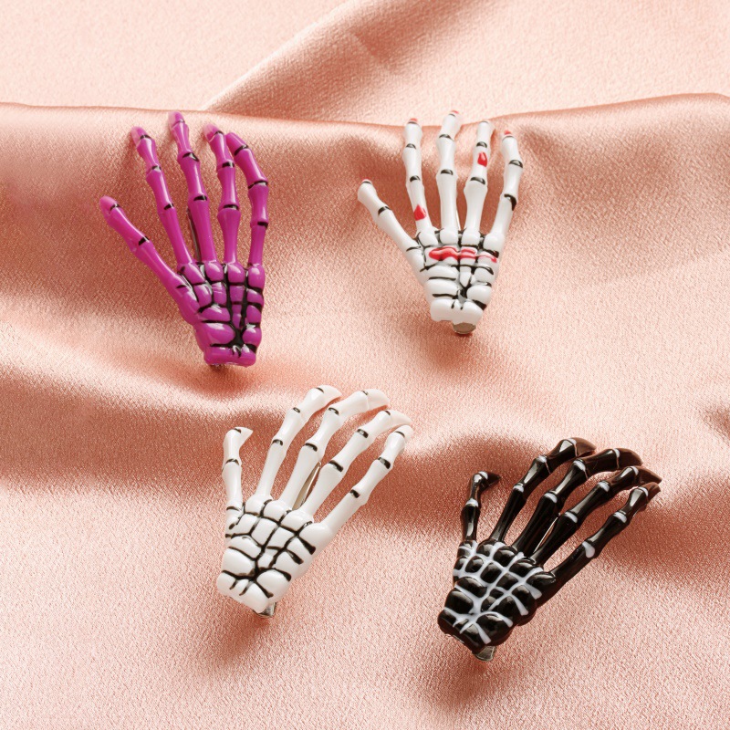 1 Piece Quantity Hip-Hop Punk Women's Harajuku Skull Hand Ghost Acrylic Hair Clip