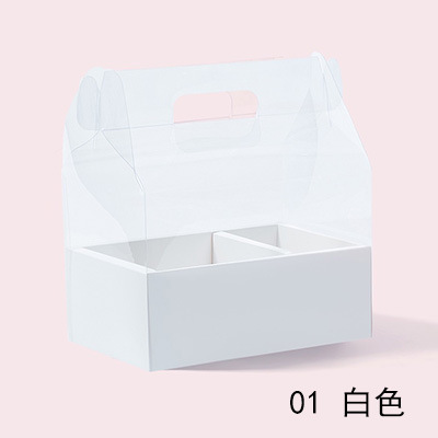 Oferta especial: Caja de regalo de flores para el Festival del Medio Otoño, caja de flores plegable de PVC transparente, cesta de regalo de flores, caja para pastel de flores, popular en línea