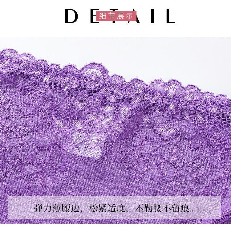 Sexy lace lace breathable and seamless women's briefs, semi-transparent mid-waist women's underwear manufacturer wholesale detail image 17