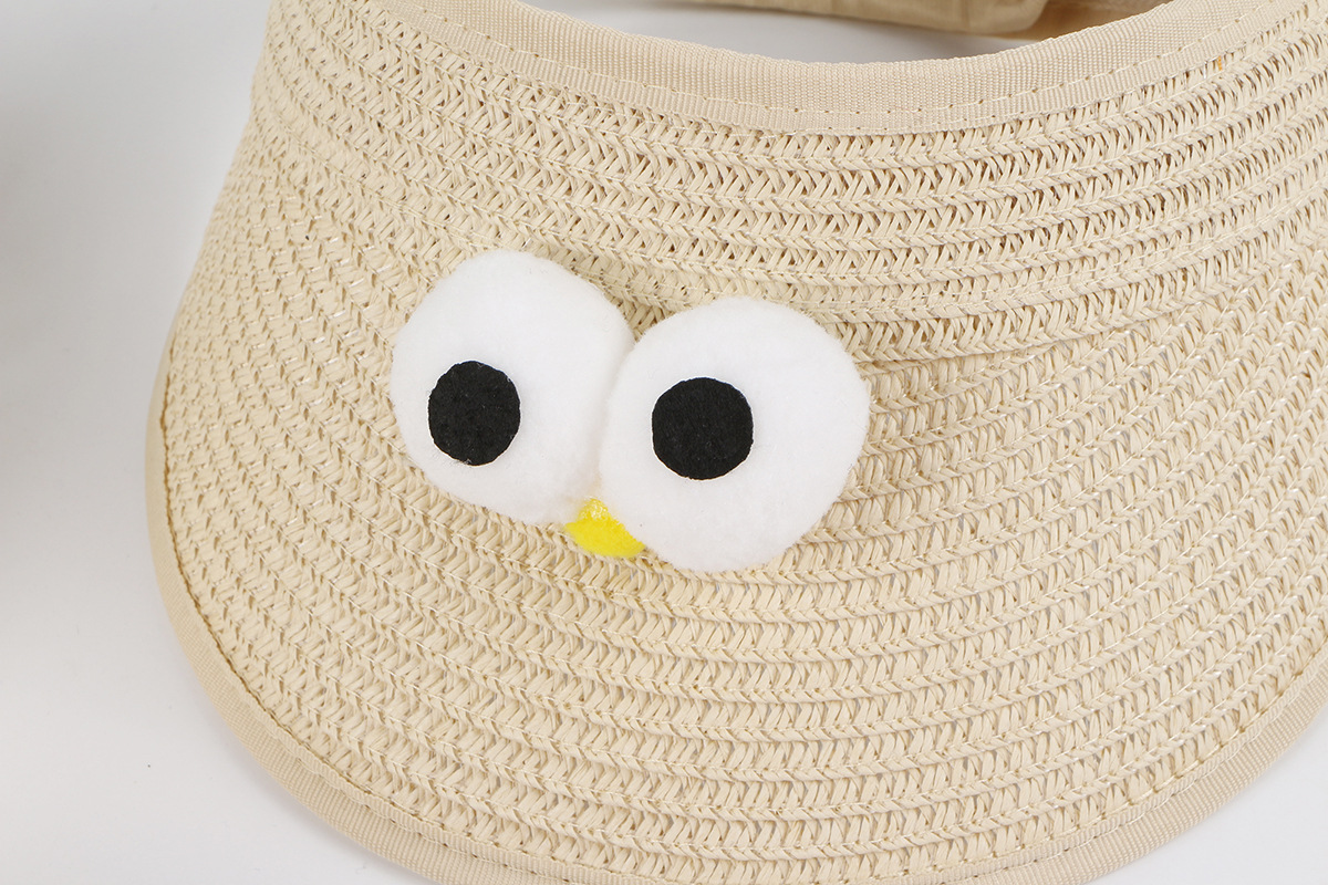 Spring And Summer New Korean Children&#39;s Straw Hat Men And Women Baby Visor Big Eyes Hat display picture 9