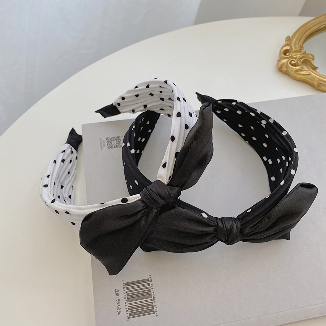 Korean Leopard Print Folds Bowknot Hair Band New Fashion Wide Brim Headband   Wholesale Nihaojewelry display picture 6