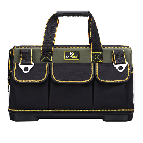 Plastic bottom multifunctional repair hardware tool bag waterproof Oxford cloth canvas thickened waterproof portable tool bag