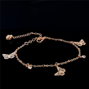 Amazon wish ebay popular fashion butterfly Dragonfly zircon crystal women's beach anklet New