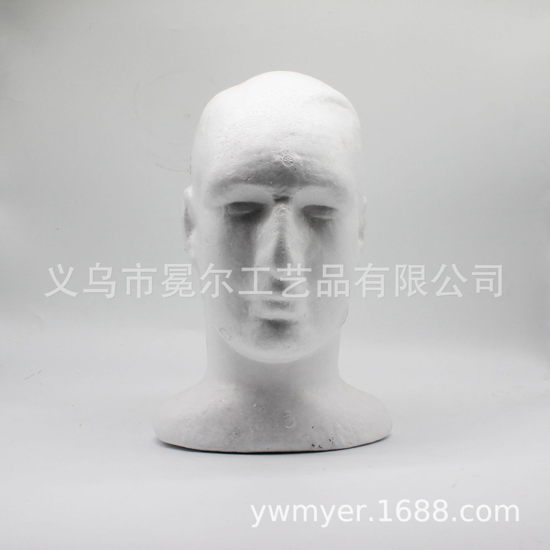 厂家直销 29cm保丽龙泡沫男人头 假发道具理发店模型