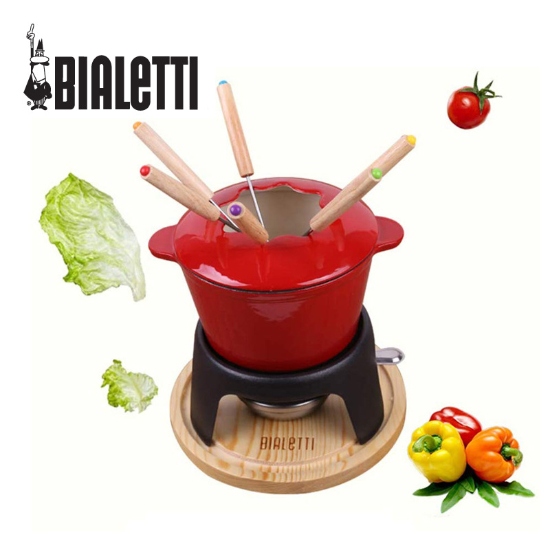 奶酪芝士巧克力火锅烧烤架酒精炉奶酪铸铁单锅 cast-iron fondue