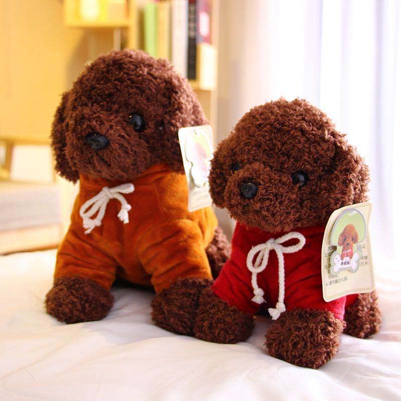 Vestirse peluche perro de peluche muñeca de juguete simulación rizado suéter cachorro 8 pulgadas máquina de agarre muñeca de regalo