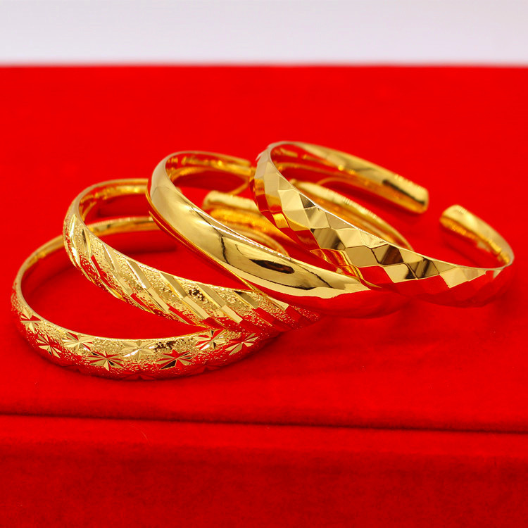 Vietnam sand Gold opening weighted thickened 10n starry glossing women's gold-plated wedding bride jewelry bracelet for women