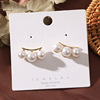 Advanced fashionable universal earrings from pearl, flowered, high-quality style, internet celebrity