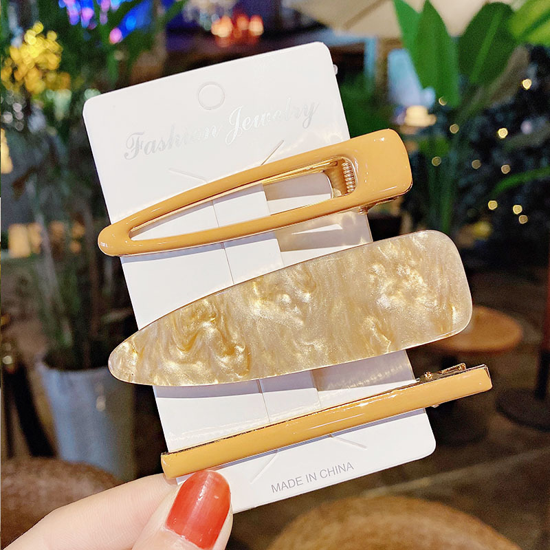 25g Weight Headwear Classification Festival Occasion Arylic Material Geometric Pattern Women'S Gender Korean Acrylic Hairpin 3 Piece Set Side Clip Bangs Clip Girl Clip  Wholesale 7