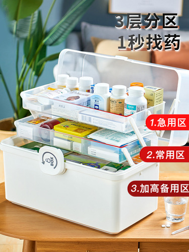Medicine box home medicine storage box medicine box household large capacity health medical emergency large first aid box
