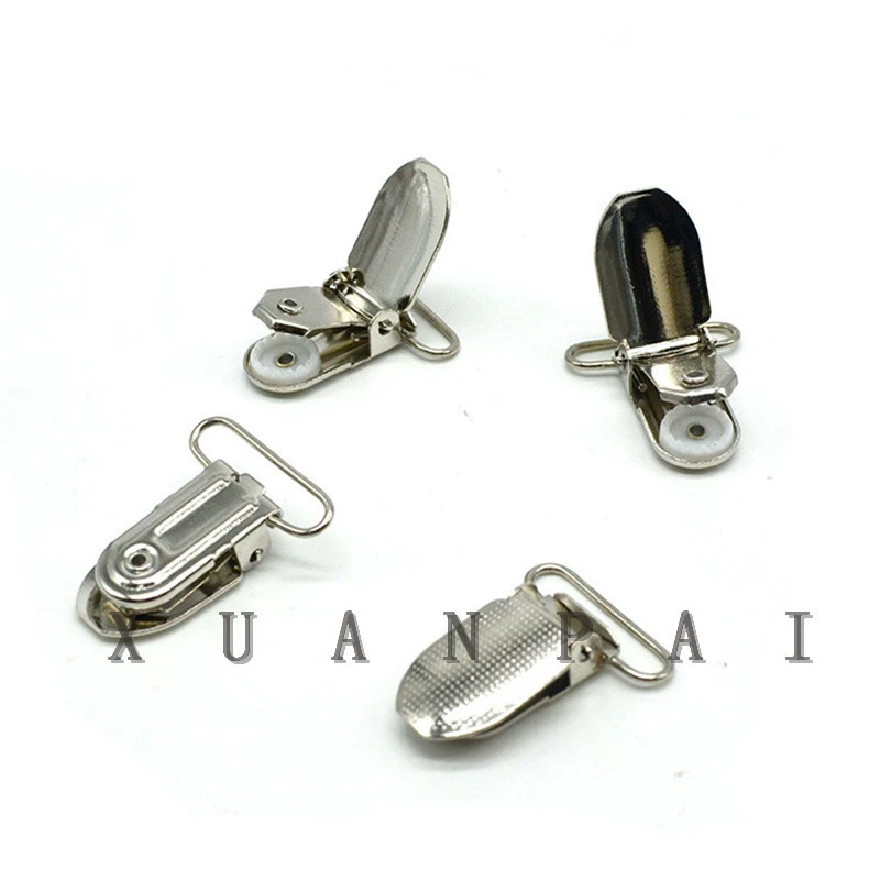 В наличии Серебряный ремешок клип запасные подтяжки ремешок клип Пряжка подтяжки брюки подтяжки клип Утконос клип круглый клей