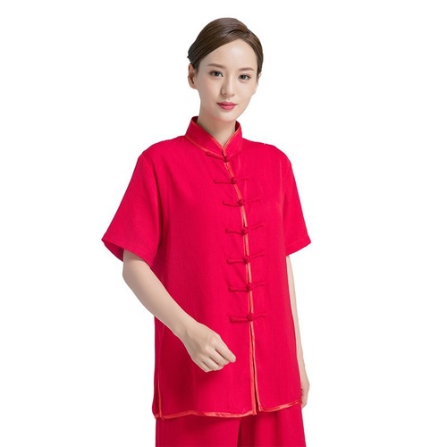 Tai chi kung fu uniforms for women and men hemp short sleeve breathable martial arts performance suit Taiquan training suit
