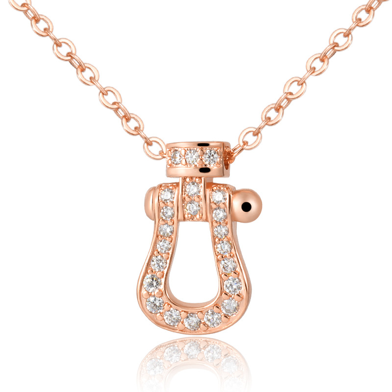 14g Weight Water Plating Gold Plating Process Zircon Inlay Material Copper Simple Style Inlay Solid Color Zircon Necklace