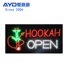 LED发光广告牌招牌灯箱水烟标识 LED HOOKAH OPEN SIGN 24x48cm