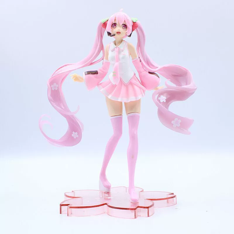 Фигурка (Hatsune Miku) Q-версия розовая сакура, украшение-торт, коллекционная, 0,5 кг