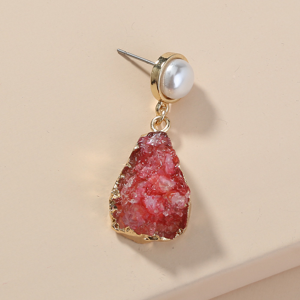 Pearl Water Droplets Imitation Natural Stone Earrings display picture 3