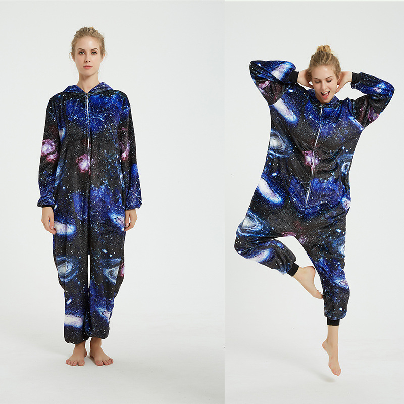 Pijamas de una pieza de coral grueso con diseño de animales de dibujos animados, franela cálida informal de manga larga, venta al por mayor del fabricante, gruesos y cálidos.