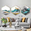 modern Simplicity fashion Hexagon a living room Decorative painting Hexagonal hanging picture Restaurant Children&#39;s Room decorate Triptych