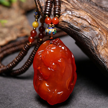 直播蜜蜡貔貅吊坠琥珀原石老蜜蜡如意项链毛衣链男女款宝石工艺品