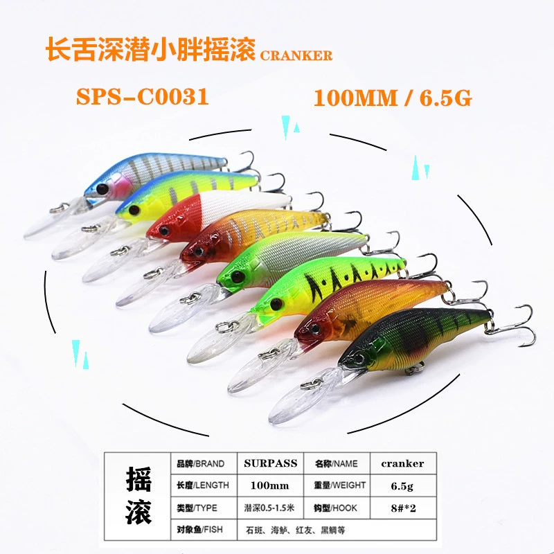 [Factory Outlet] Длинный язык Luya Chubby Rock 100 мм6.5 г Оптовые рыболовные снасти Все виды бионических поддельных приманок