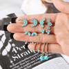 Retro minimalistic metal turquoise brand earrings, European style, internet celebrity, wholesale