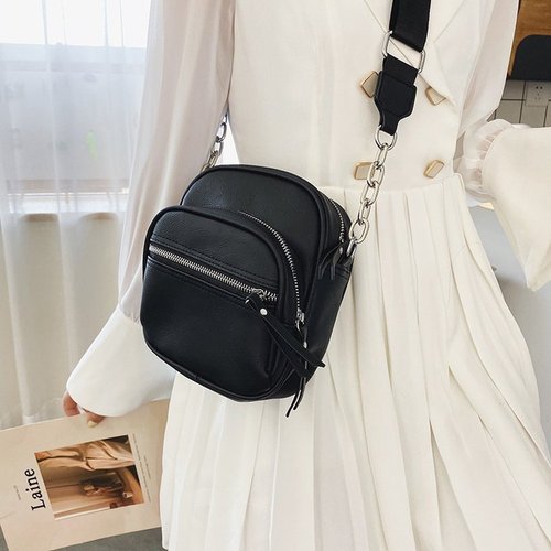 Korean Dongdaemun bag women's ins small square bag wide shoulder strap casual crossbody bag versatile shoulder bag women's bag