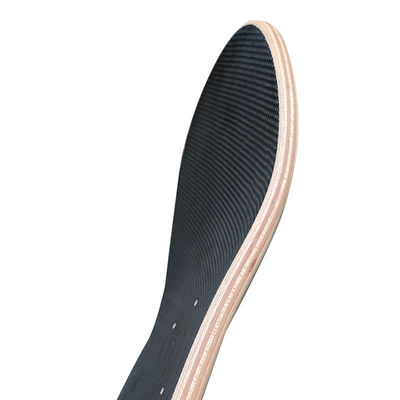 Professional skateboard with two curved ends carbon fibre