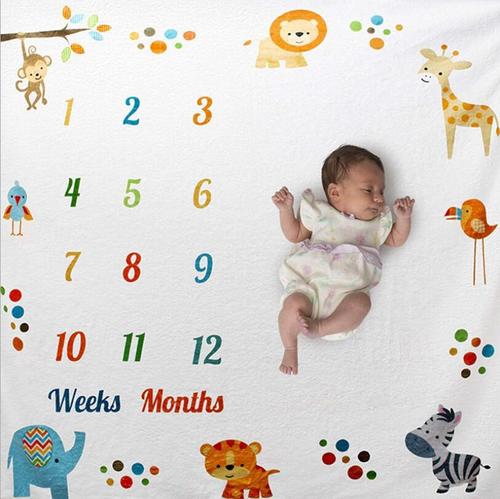 Baby milestone month photo background cloth, creative digital photo blanket for babies, photography props