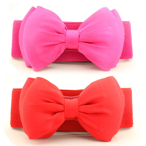 Ladies Elastic Waist Belt chiffon with big bow waist sash women's dress fashionable sweet waist belt one-piece dropshipping waist belt