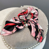 C176 Large Intestinal Circle New Chain pattern Korean temperament chiffon bow hair rubber band ribbon