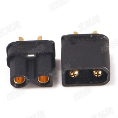 Aimems Black XT30U Plug 2mm Gold Plated Low Impedance Through-Connection Drone Connector XT30